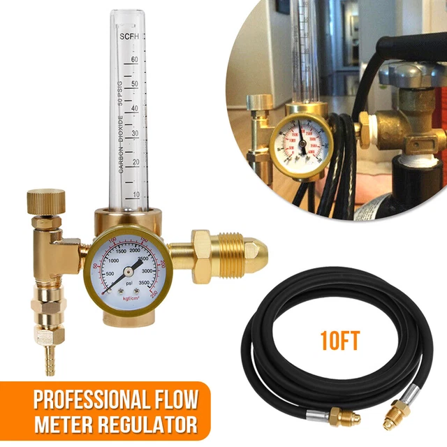 ARGON CO2 TIG MIG Flow Meter Welding Regulator Gauge Gas Welder CGA580