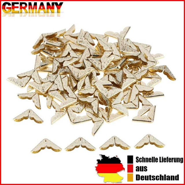 100pcs Tone Scrapbooking Albums Corner Protectors Card File Menu Metal Book
