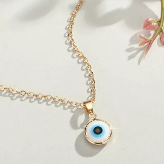 Evil Eye Blue Beads Pendant Necklace Eye Clavicle Choker Women Men Jewelry Gift