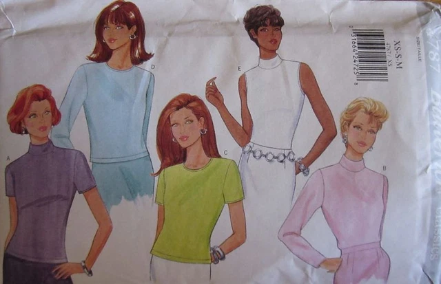 Vintage Butterick SEWING Pattern 4787 Misses VERY EASY Top XS-XL UNCUT OOP NEW