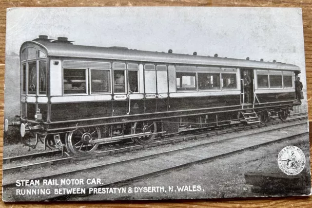 L&NWR Postcard - Rail Motor Car Prestatyn/Dyserth - LNWR Euston advert