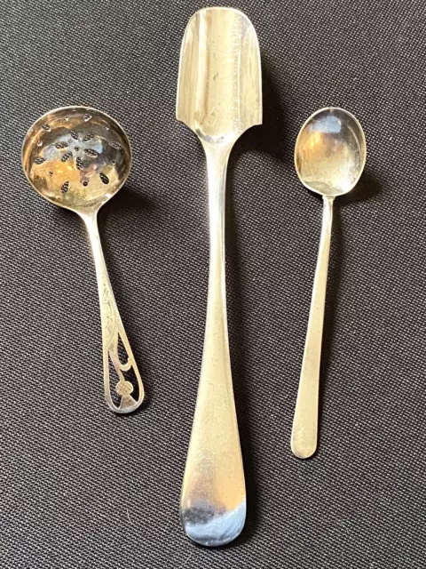 Silver Plate Sugar Sifter Spoon. WS Savage & Co. Sheffield Plus Stilton Spoon.