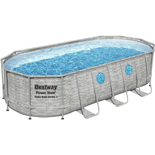 BESTWAY POWER STEEL Swim Vista Series Frame Pool, Komplettset, oval