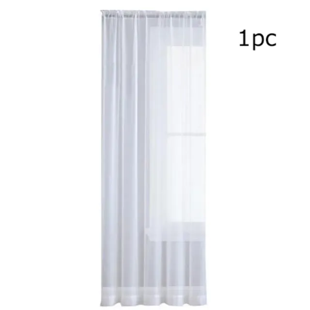 Voile Curtains White Curtain Tulle Window Curtain Drape Yarn Curtain Wear Rod