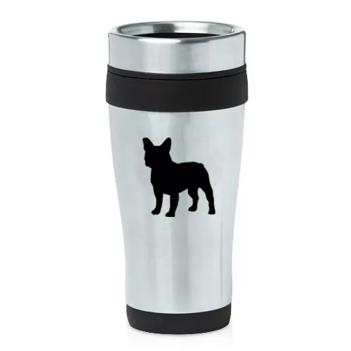 Stainless Steel Insulated 16oz Travel Mug Coffee Cup French Bulldog