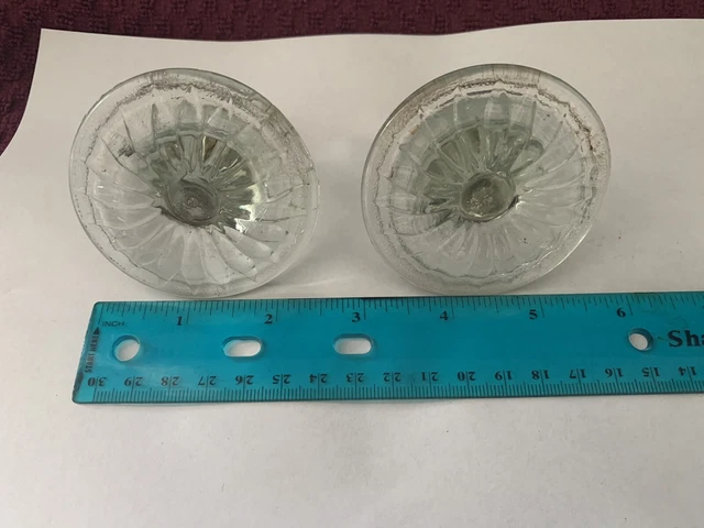 (2) Vintage Pressed Glass Curtain Tie Backs - Daisy pattern 4