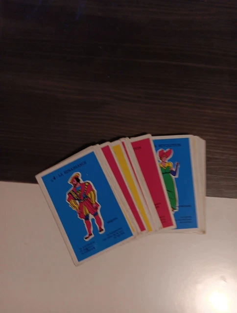 Ancien jeu sept 7 familles régions france 1950 Cartes à jouer