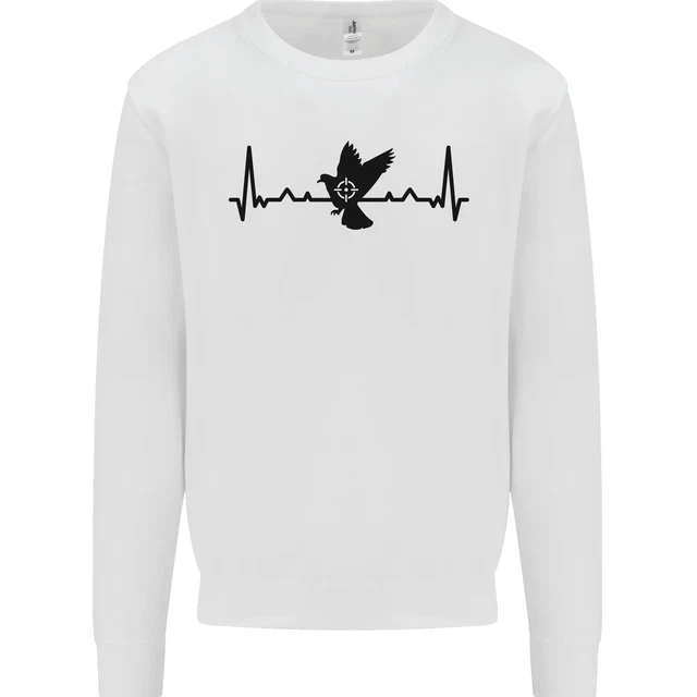 Pigeon Hunting Heart Beat ECG Hunter Kids Sweatshirt Jumper