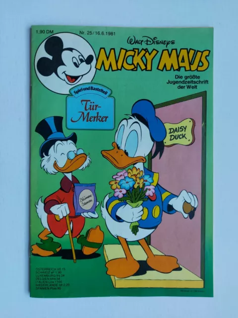 Ehapa - Micky Maus Nr. 25 / 16.06.1981 - Top Zustand / Z1 (mit Beilage)