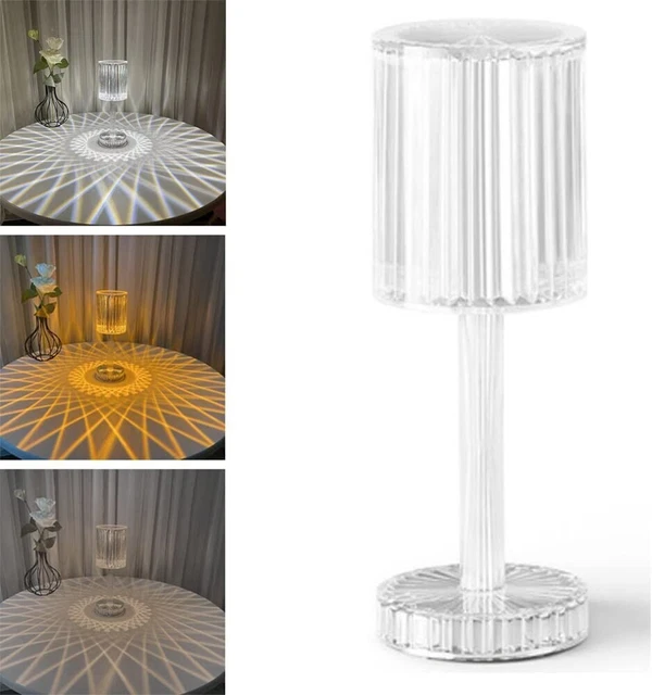 Lampada da tavolo LED Touch Effetto Cristallo E Senza Fili Abatjour Ricaricabile