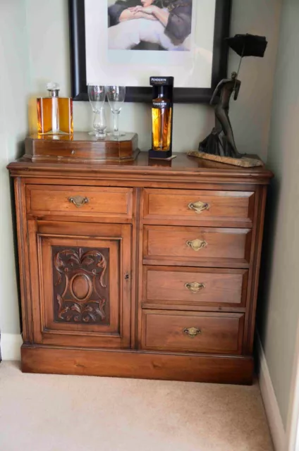 Small Edwardian walnut sideboard