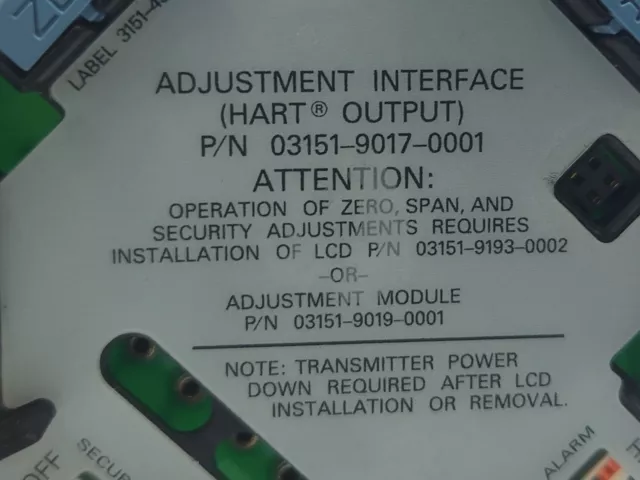 Rosemount Hart 03151-9017-0001 LCD Transmetteur Ajustement Interface 3