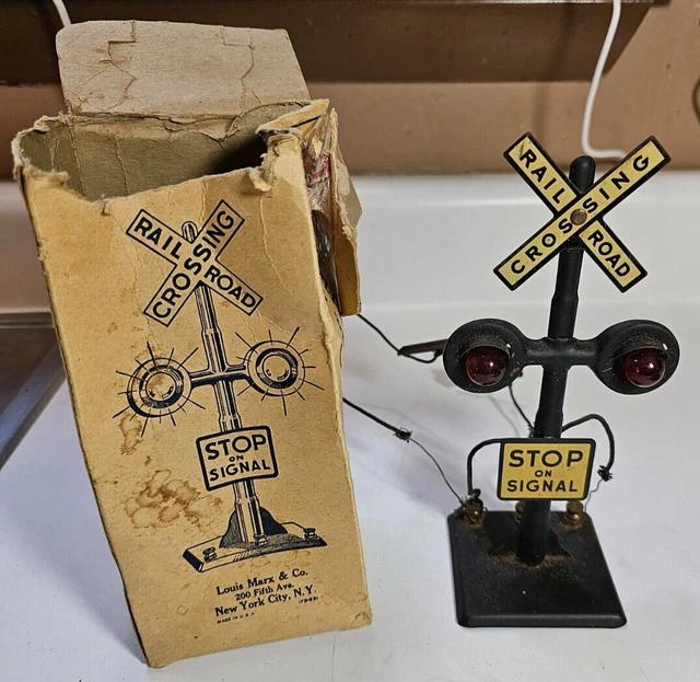 VINTAGE MARX O Gauge Railroad Crossing 'Stop On Signal' 12.95 PicClick