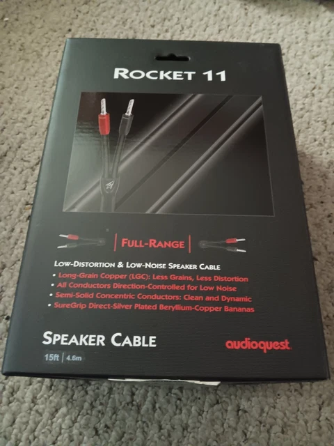 AUDIOQUEST ROCKET 11 Speaker Cables, 15ft Pair Bfa Banana Plugs $531.59 ...