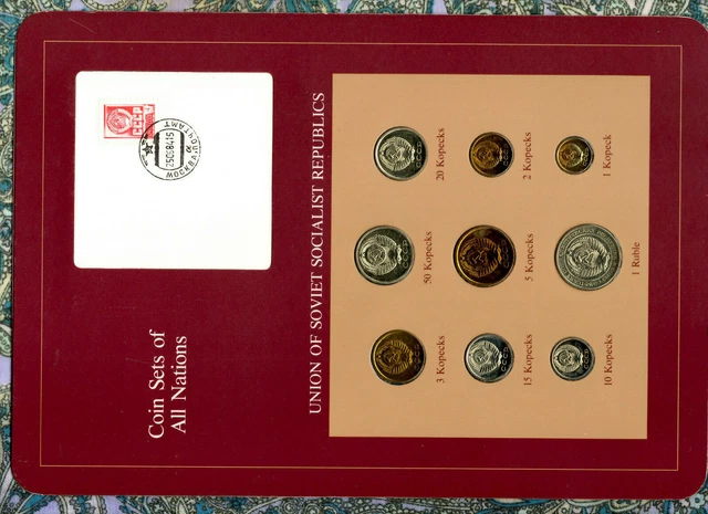 Coin Sets of All Nations USSR Russia 1976-1978 1 Ruble 3,5,10,15 Kopeck 1976 UNC