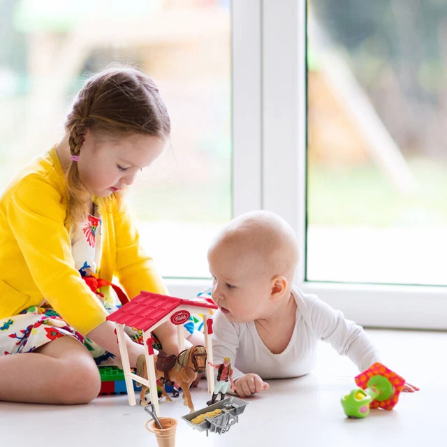 1 Set Schöne Kleine Dekorative Imitiert Pferd Stabile Für Spielen Decor Kinder 11