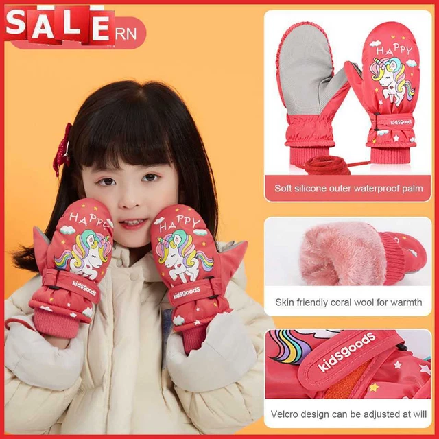 Guanti Dito Pile Corallo Impermeabili Moda Unisex Spessi per Ragazzi Ragazze
