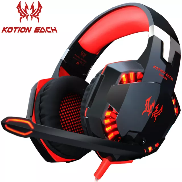 Gaming Headset Kopfhörer mit Mikrofon 3,5mm Stereo RGB für PS4 PC Xbox One DHL