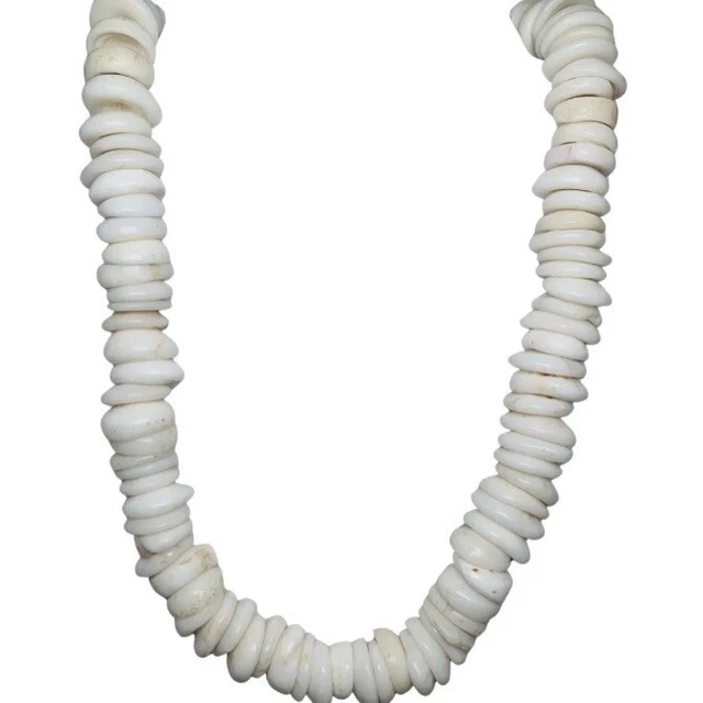 Vintage Natural Hawaiian Puka Shell Beaded  Bohemian Surfer Necklace 17”