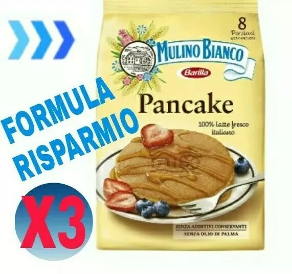 Mulino Bianco Pancake, per Colazione e Merenda, Senza Olio di Palma 280 gr X 3