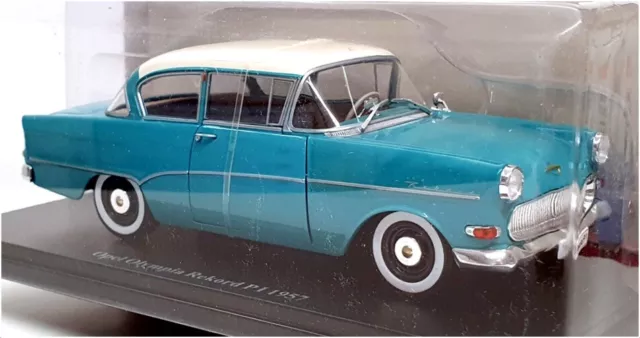Hachette 1/24 Scale Diecast G1648002 - 1957 Opel Olympia Rekord PI - Blue/White