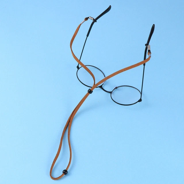 Gafas de cuero cuerda antideslizante decoración soporte para gafas cuerda para mujer dama