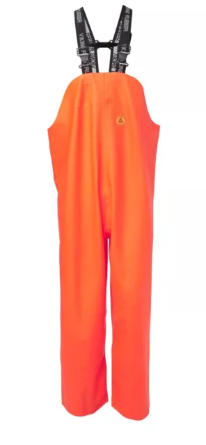 Pantaloni Bavaglino Gomma Vichinga Pesca Agricoltura Impermeabili Arancione 520g XLARGE
