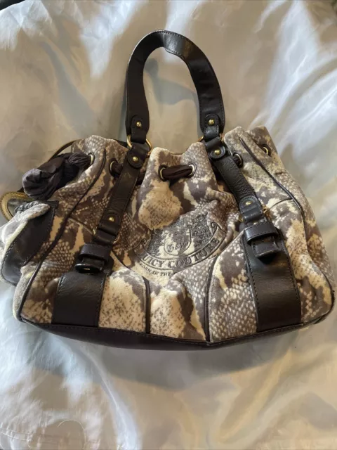 Vintage Juicy Couture Velour Python Daydreamer Handbag Purse Y2K