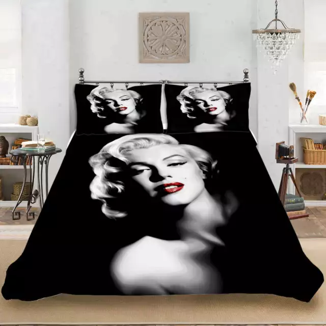 Great Wonderful Marilyn Monroe 3D Quilt Duvet Doona Cover Set Pillow case Print