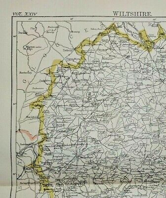 Vintage 1894 WILTSHIRE UK Atlas Map Authentic Antique Encyclopedia Britannica 2