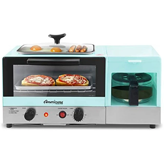 Elite Gourmet Americana 2 Slice, 9.5" Griddle with Glass Lid