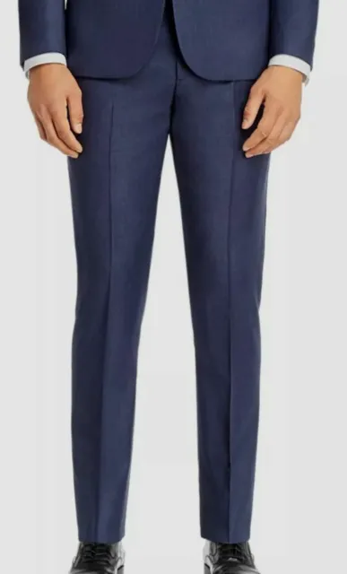 $470 Paul Smith Men's 34W Blue Wool Extra Slim Fit Suit Dress Pants Trousers