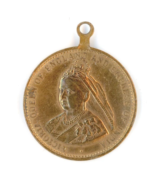 Queen Victoria Diamond Jubilee medal medallion bronze Longest Reign antique #31