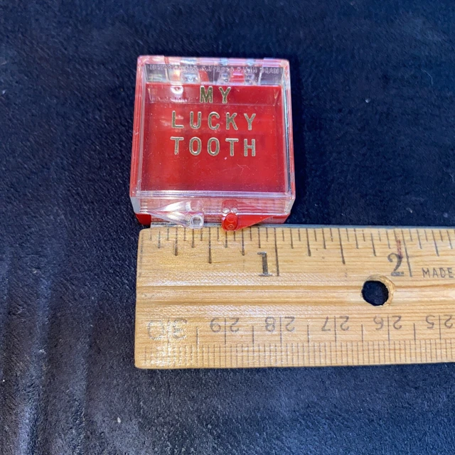 vtg Tooth Fairy Box My Lucky Tooth Plastic Snap Close 1 In.²