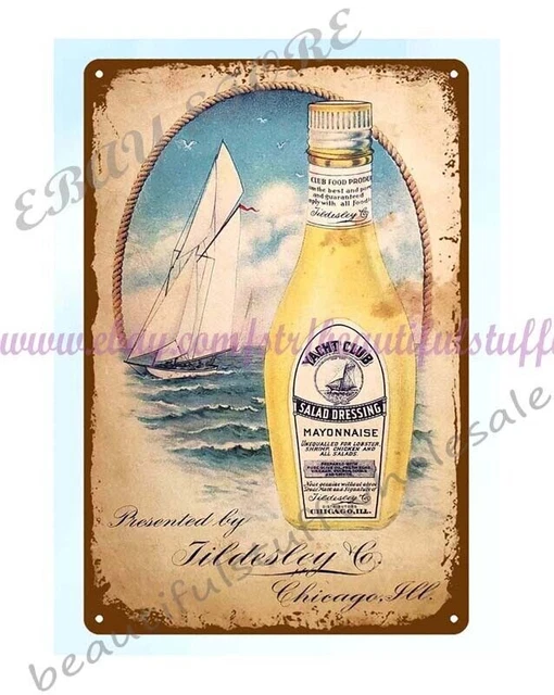 ANTIQUE YACHT CLUB Salad Dressing Chicago IL Purple Glass Bottle $9.89 -  PicClick
