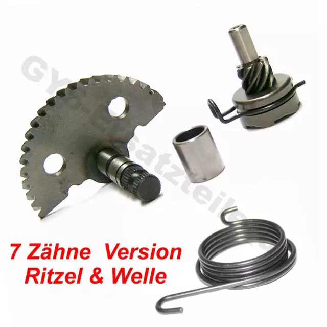 KICKSTARTER RITZEL & WELLE SET z.B. REX KYMCO RETRO PEUGEOT HONDA CHINAROLLER 4T