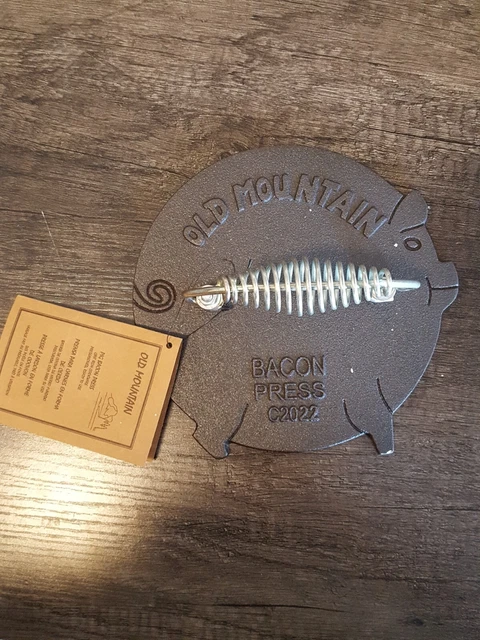 Old Mountain Pre-Seasoned Cast Iron Bacon Press - Pig Shaped