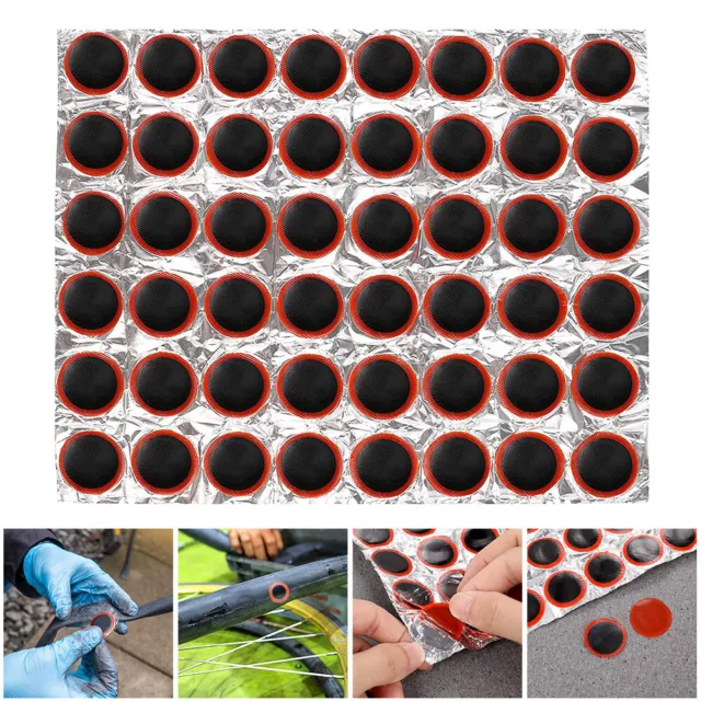 Round/Square Rubber Puncture Patches Bicycle Bike Tire Tyre Tube Repair Patch Uk