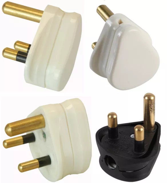 3 Pin Round Mains Wall Light Plug 2A 5A 15A packs of 1 2 5 or 10 Pro-Elec