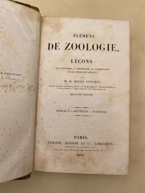 Elémens de Zoologie - M. H. Milne Edwards - 1841 2