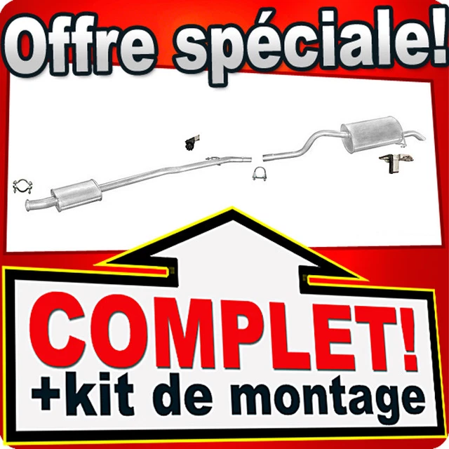 Tuyau D'échappement Pour Renault Clio 2 II B 1.2i (1998-2013) - Kit Complet Avec Pièces De Montage