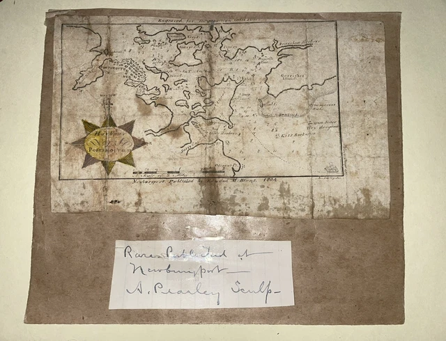 Rare 1804 Nautical Map of Harbor of Portsmouth Newburyport Pub. Edmund M. Blunt
