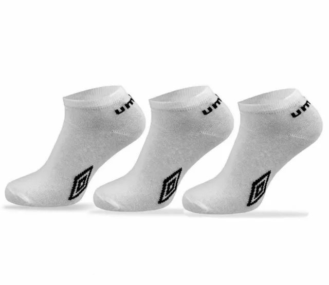 New Men's Official Summer Umbro Trainer Socks White Black Size 6-11 3