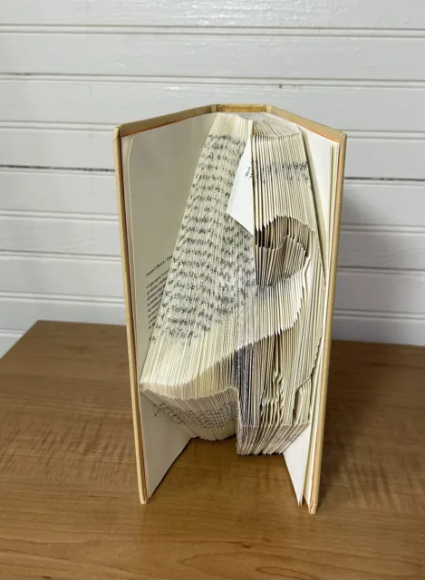 Handcrafted Folded Book Art 3D Sculptured DINOSAUR Hard Cover Book GIFT IDEA