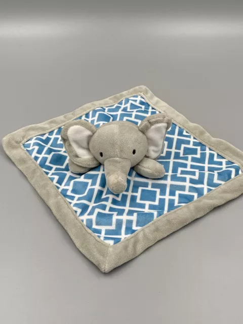 Gray Elephant Plush Lovey Baby Blue Security Blanket Levtex Baby