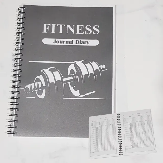 Fitness book journal workout tracker gym diary personal trainer tool 130 pages
