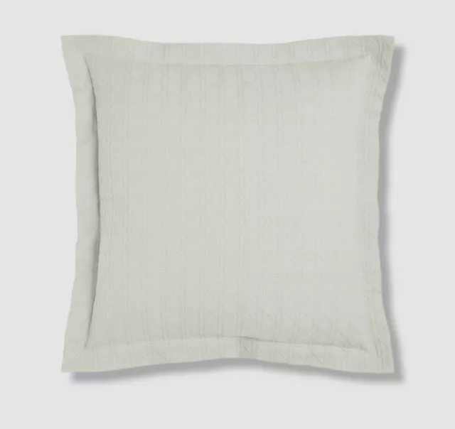 $80 Neiman Marcus By Sferra Ivory Cane Matelasse Euro Pillow Sham 26" x 26"