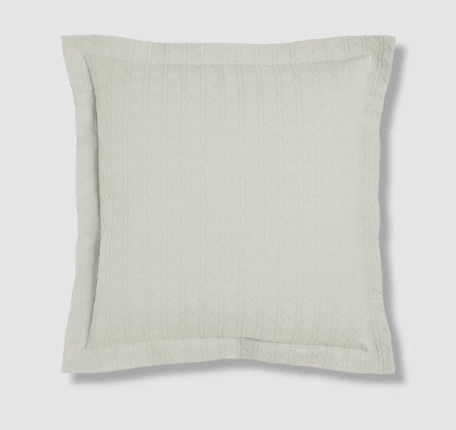 $80 Neiman Marcus By Sferra Ivory Cane Matelasse Euro Pillow Sham 26" x 26" $80 Neiman Marcus By Sferra Ivory Cane Matelasse Euro Pillow Sham 26" x 26"