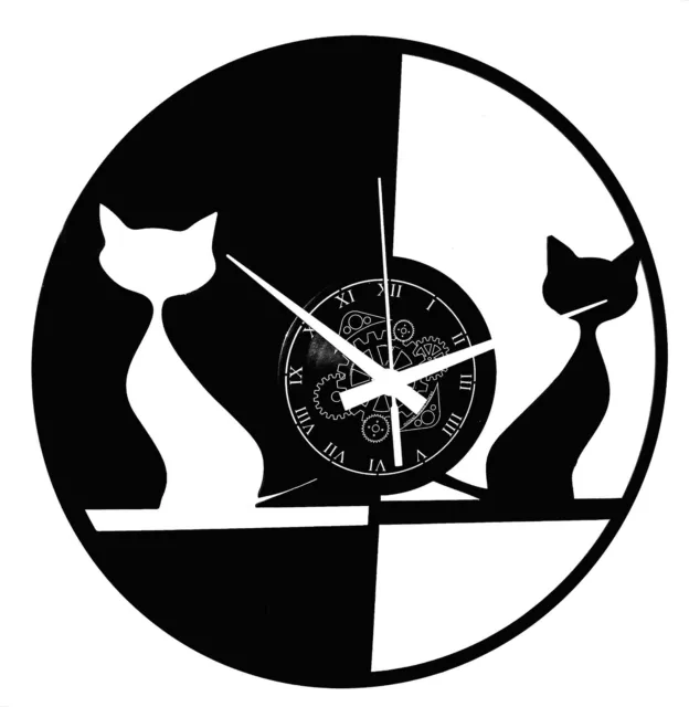 OROLOGIO DA PARETE ARTIGIANALE - Arredamento Animali Casa - GATTO GATTI  CATS EUR 34,99 - PicClick IT