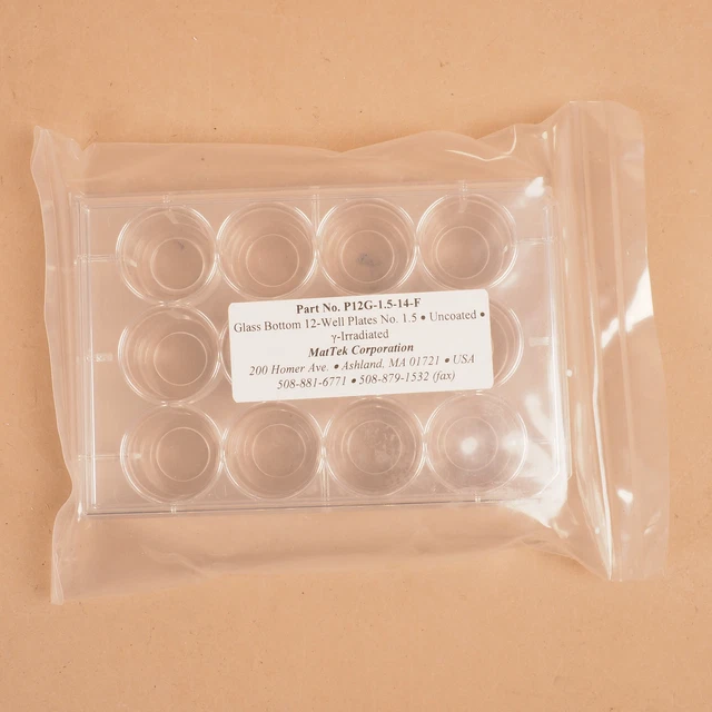 MatTek Corporation P12G-1.5-14-F Glass Bottom 12 Well Plates No. 1.5